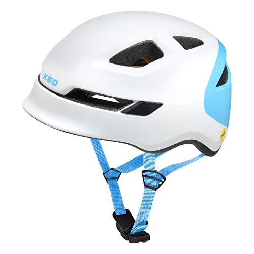 KED Unisex Jugend POP Fahrradhelm, White Blue, | 48-52cm im Sale