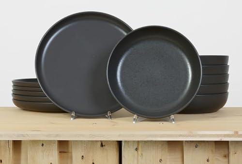 Costa Nova Casafina Pacifica seed grey grau, schwarz Tafelservice für 6 Personen 12-tlg. im Sale