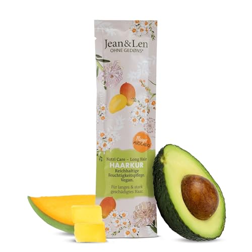 Jean &amp; Len Nutri Care - Long Hair Treatment Mango &amp; Avocado, reduces hair breakage, intensively nourishes long &amp; severely damaged hair, hair treatment without silicones &amp; parabens, vegan, 20 ml
