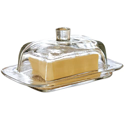 LOBERON Butterdose Annie, mit handlichem Knauf, Butterglocke in zeitlosem Design, spülmaschinenfest, Küchenutensilien, Tischaccessoire, Glas, klar im Sale