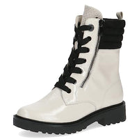 Thumbnail for CAPRICE Damen Stiefeletten zum Schnüren Memotion Lack mit Reißverschluss Weite G, Weiß (Snow/Black), 39 EU im Sale