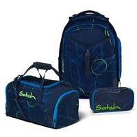Thumbnail for satch Match Schulrucksack Set 3tlg. (Blue Tech) inkl. Schlamperbox und Sporttasche im Sale