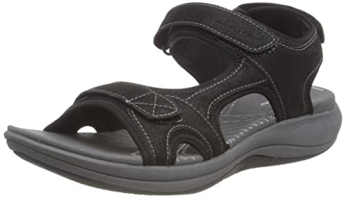 Clarks Damen Mira Bay Sandal, Black, 35.5 EU im Sale