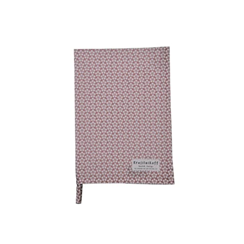 Krasilnikoff Tea Towel, Retro Flowers, Dusty Rose im Sale