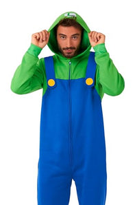 Thumbnail for OppoSuits Adult Unisex Mario Onesie - Nintendo One-Piece Pyjamas - Loose Fit - Inklusive Taschen - Rot und Blau im Sale