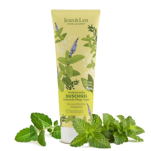 Jean &amp; Len Vitalizing Shower Gel Lemon Verbena &amp; Mint, gentle cleansing experience, for a noticeably soft skin feeling, fresh fragrance, without microplastics &amp; mineral oil, vegan shower gel, 250 ml on sale