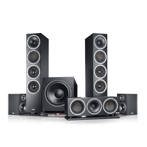 Teufel Theater 500 Surround 5.1 Heimkino-Set - Kinoatmosphäre Surround Sound System, Mächtiger Subwoofer, Allrounder für Musik, Filmton und Games, Dipol-Rear-Lautsprecher, Bassreflex - schwarz im Sale