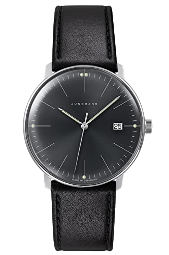 JUNGHANS max Bill Herren-Armbanduhr Schwarz mit Saphirglas 41/4465.02 im Sale