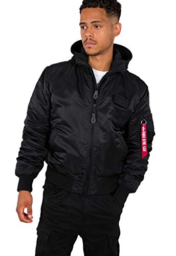 ALPHA INDUSTRIES Herren MA-1 ZH Back Print Bomberjacke, Black/White, im Sale