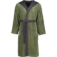 Thumbnail for Vossen Bademäntel unisex Kapuze Poppy mud green/anthrazit - 0032 im Sale