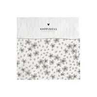 Thumbnail for Cocktail-Papierservietten HAPPINESS everyday weiß 25x25cm Einwegservietten gedeckter Tisch Küche BC Napkin