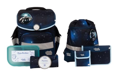 SCHOOL-MOOD Ranzen Set 7teilig Timeless Air+ MORITZ WELTALL dunkelblau - ONESIZE im Sale