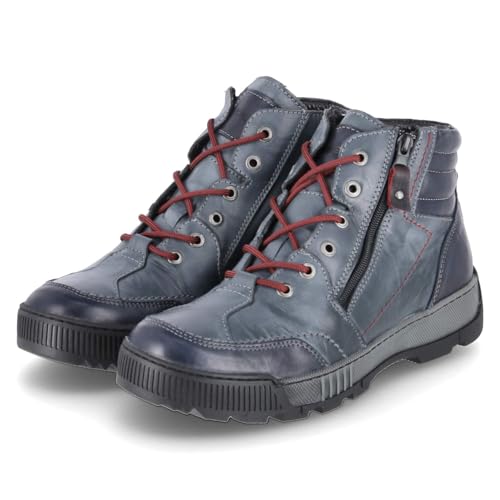 Krisbut Herren Schnürstiefeletten/Winterboots Blau Glattleder, im Sale