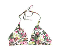 Thumbnail for Victoria's Secret Essential Triangel-Bikini, Badeoberteil mit Neckholder, Weiß/Grün mit Blumenmuster, Medium im Sale