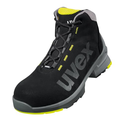 Uvex 1 Sicherheitsschuhe S2 SRC, Stiefel, Arbeitsschuhe für Herren, Schwarz/Lime, im Sale