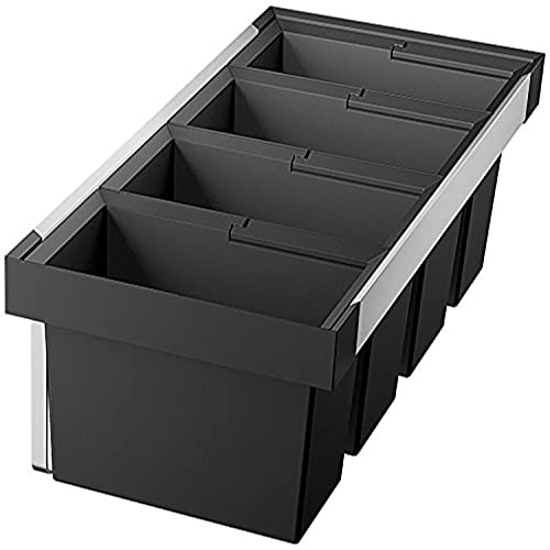 BLANCO FLEXON II low 90/4 | Abfall Müllsystem | für 90 cm breite Unterschränke | System zum Einbau in Schubladen | 3 x 19 Liter und 1 x 16 Liter Eimer | Minimale Einbauhöhe: 324 mm im Sale