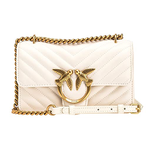 Pinko Damen Sheep Nappa C Love ONE Mini DC SCHAFNAPPA C, Z99O_Nero-Old Silver im Sale