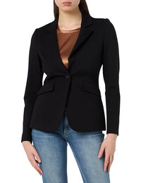 Thumbnail for Taifun Damen Klassischer Blazer mit Stretchkomfort Langarm unifarben Schwarz 38 im Sale
