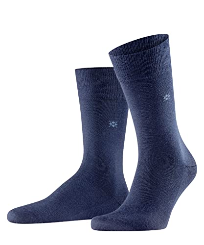 Burlington Herren Socken Leeds SO Baumwolle Wolle einfarbig 1 Paar, Blau (Marine 6120), 40-46 im Sale