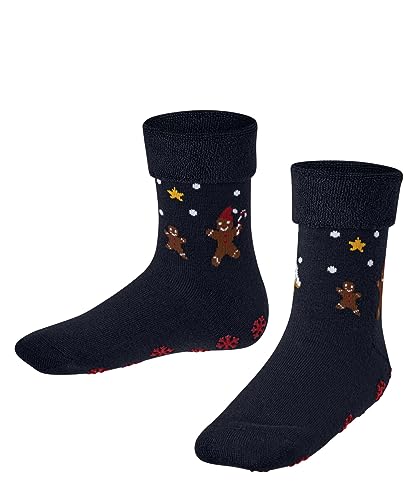 FALKE Unisex Kinder Stoppersocken Gingerbread Boot K Hp Baumwolle Wolle rutschhemmende Noppen 1 Paar, Blau Space Blue 6116, 23/26 EU im Sale