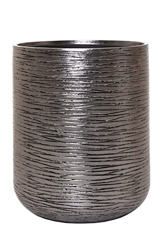 VIVANNO Planter Flowerpot Fiberglass Silver Black APERO 46x36 on Sale