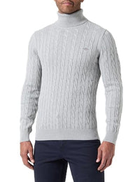 Thumbnail for GANT Herren Cotton Cable Turtle Neck Pullover, Dark JEANSBLUE Melange, im Sale