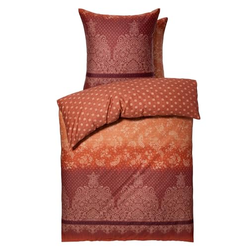 Bassetti Tivoli bed linen + 1 pillowcase, made of 100% cotton satin, in the color Red R1, Limited Edition, dimensions: 135x200 cm + 80x80 cm - 9326666 on sale