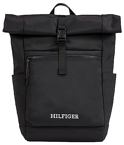 Tommy Hilfiger TH MONOTYPE ROLLTOP BACKPACK Rucksäcke Herren, Schwarz (Black), O im Sale