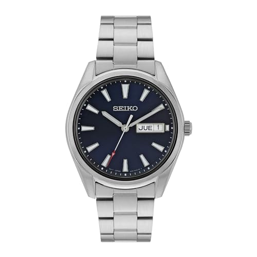 Seiko Damen-Uhr Quarz Edelstahl mit Edelstahlband SUR353P1, Blau im Sale