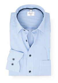 Thumbnail for Marvelis Men's Shirt | Modern Fit | Long Sleeve 64 cm | Check Light Blue | New Kent Collar | on Sale