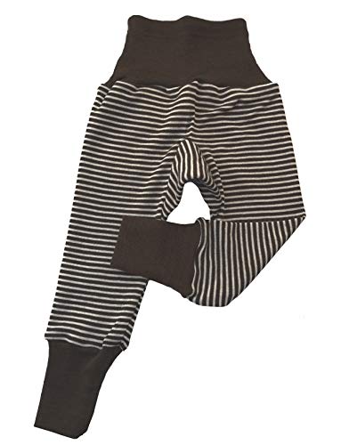 Cosilana Baby Hose lang mit Bund, 70% Wolle 30% Seide (Streifen Braun, 50/56) im Sale