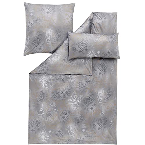 ESTELLA Bettwäsche Svizzera grau Schweizer Premium Satin (1 x 80x80 cm + 1 x 155x220 cm + 1 x 40x80 cm) im Sale