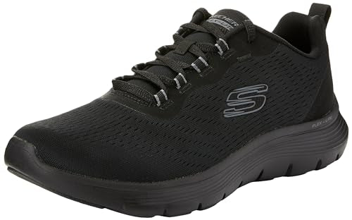 Skechers Women's Flex Appeal 5.0 Low-Top Sneaker, Black Mesh with Grey Trim, 41 EU on Sale