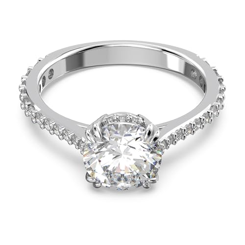 Swarovski Stilla Cocktail Ring, Rhodium-plated ladies' ring with radiant Swarovski crystals on sale