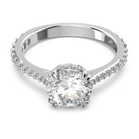 Thumbnail for Swarovski Stilla Cocktail Ring, Rhodium-plated ladies' ring with radiant Swarovski crystals on sale