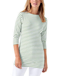 Thumbnail for CLINIC DRESS Longshirt Damen - Ringelshirt 3/4 Arm Stretch mit 95% Baumwolle, für Krankenschwestern, Ärztinnen und Pflegepersonal weiß/Navy im Sale