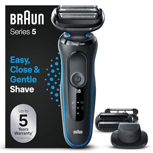 Braun Series 5 Elektrorasierer mit EasyClick Trimmer Aufsatz, Rasierer Herren Elektrisch, Präzisionstrimmer, EasyClean, Geschenk Mann, Made in Germany, 51-B1820s, blau im Sale