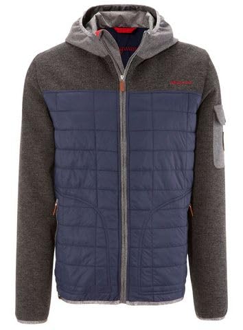 Almgwand Hehlenkopf Colorblock-Blau-Grau - Primaloft Stylische hochwertige Herren Hybrid Kapuzenjacke, im Sale