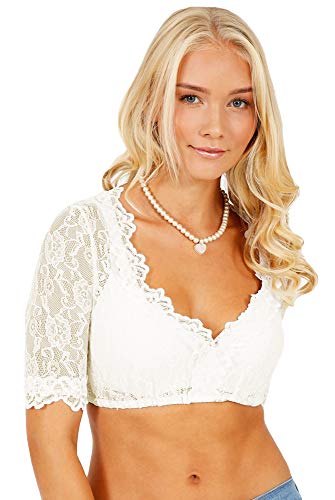 Krüger Dirndl Dirndl blouse half sleeve Cassandra Ecru, on sale