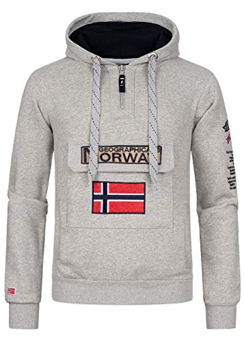 Geographical Norway Gymclass Men - Hoodie Men with Hood Zip Pocket Kangaroo Man - Pullover Sweatshirt Warm Long Sleeve - Hoody Men Boys Spring Summer Autumn Winter (Navy Blue) on Sale