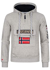 Thumbnail for Geographical Norway Gymclass Men - Hoodie Men with Hood Zip Pocket Kangaroo Man - Pullover Sweatshirt Warm Long Sleeve - Hoody Men Boys Spring Summer Autumn Winter (Navy Blue) on Sale