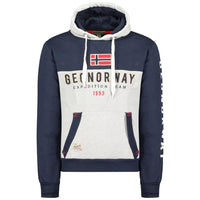 Thumbnail for Geographical Norway - Men's long-sleeved hoodie, model Ferato, grey melange, large on sale