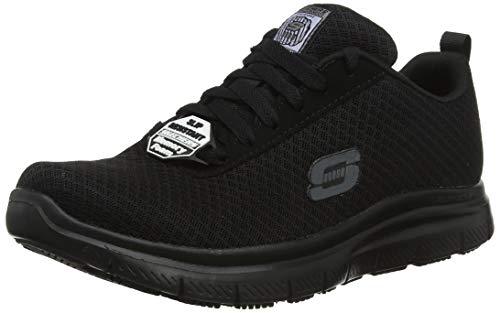 Skechers Herren Flex Advantage Sr Bendon Sneaker, Black Mesh Water Stain Repellent Treatment, 41 EU im Sale