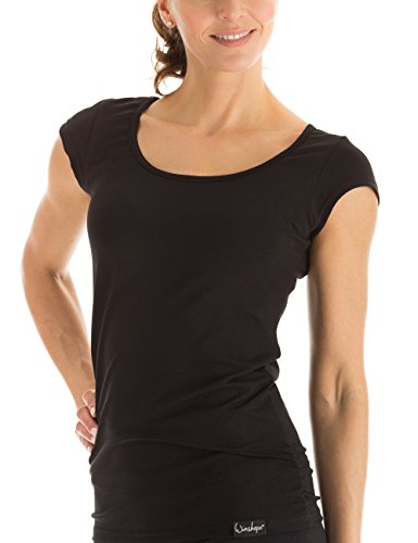 Winshape Women's Short Sleeve Shirt WTR4 Fitness Leisure Yoga Pilates, Black, on Sale