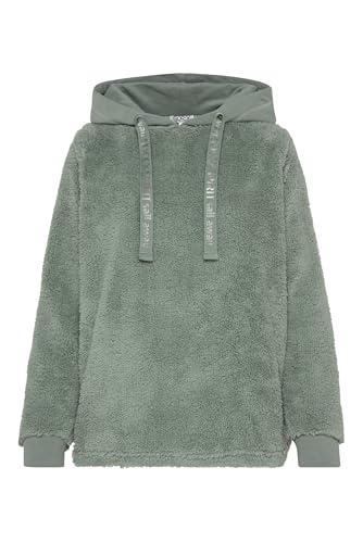 SOCCX Damen Hoodie aus Teddyplüsch mit Sweatkapuze Blue Navy im Sale