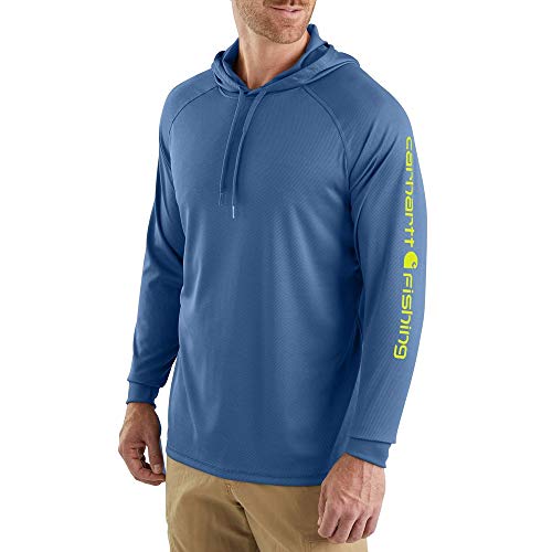 Carhartt Herren Force Langärmliges Kapuzen-t-shirt Mit Angel-grafik Hooded Sweatshirt, Föderales Blau, EU im Sale