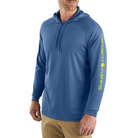 Thumbnail for Carhartt Herren Force Langärmliges Kapuzen-t-shirt Mit Angel-grafik Hooded Sweatshirt, Föderales Blau, EU im Sale