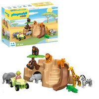 Thumbnail for PLAYMOBIL 1.2.3 71594 Wild Animal Adventure, diverse playset with various animals, quad bike and slide, educational toy for toddlers, toy for children from 12 months [Exclusively at Amazon] on sale
