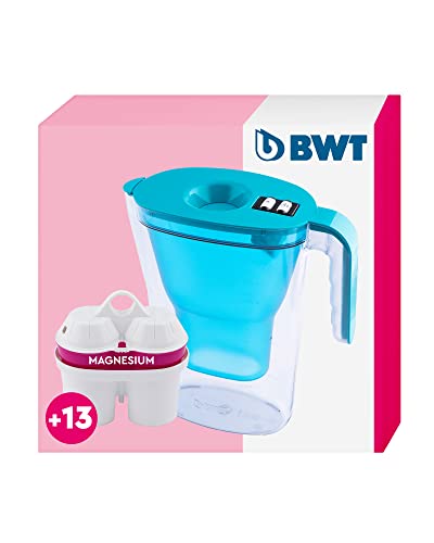 BWT Vida Petrol Water Filter 2.6L + 13 Magnesium Filter Cartridges | Annual Package | Drinking Water Filter | For Food &amp; Beverages | Filters Limescale, Chlorine, Lead &amp; Copper