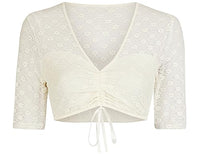 Thumbnail for Nina von C. Dirndl blouse 16 463 963 0 lace | Women's dirndl blouse with V-neck and half sleeves, ecru | floral print, size 36